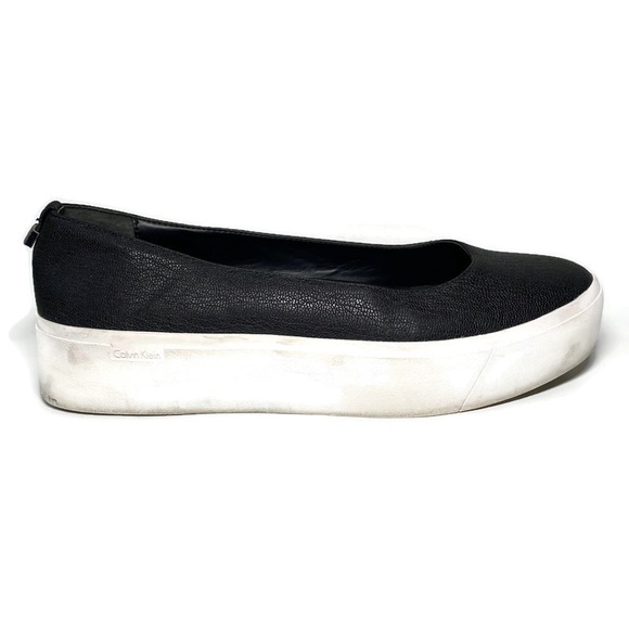 Calvin Klein Janie Platform Flats Black/White